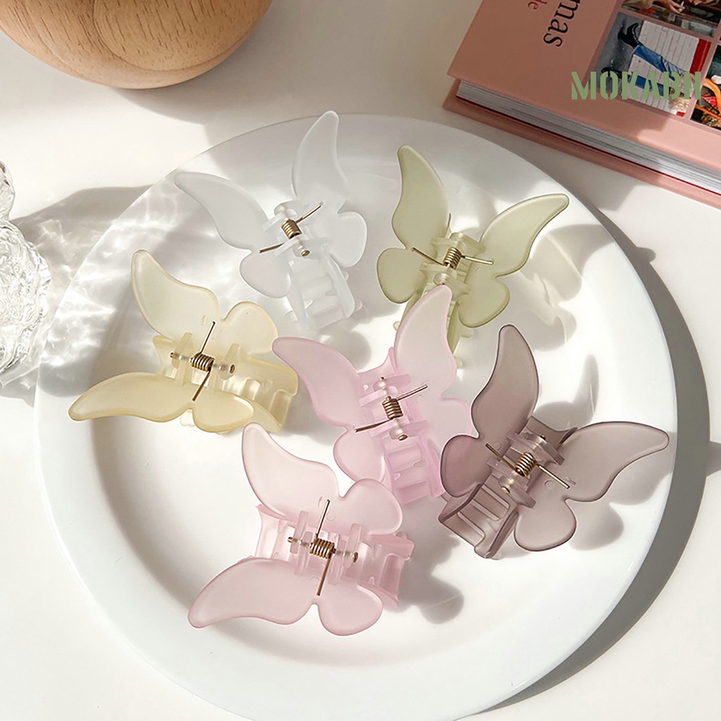 Kẹp Tóc Hình Bướm Màu Trơn Chống Trượt Thời Trang