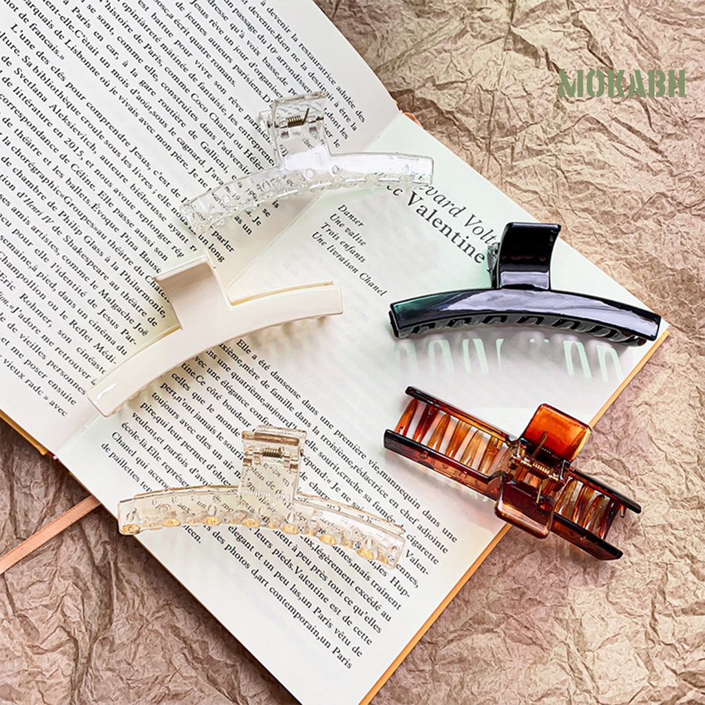 Kẹp Tóc Bằng Nhựa Màu Trơn Siêu Nhẹ Độ Bền Cao Thời Trang Cho Nữ