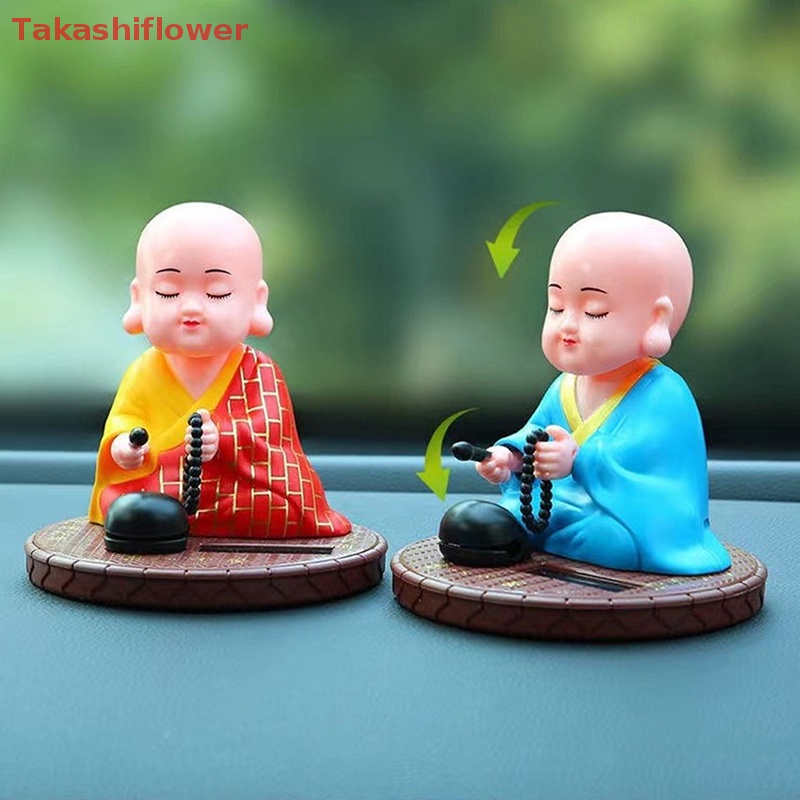 (Takashiflower) Mô Hình Tượng Chú Tiểu Nhảy Múa Lắc Đầu Sử Dụng Năng Lượng Mặt Trời Trang Trí Xe Hơi