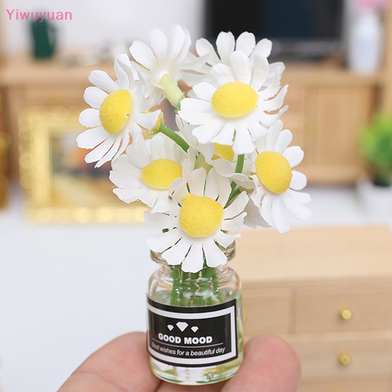 1 Bộ Chậu Hoa Cúc Mini Trang Trí Nhà Búp Bê Tỉ Lệ 1 / 6 Mới