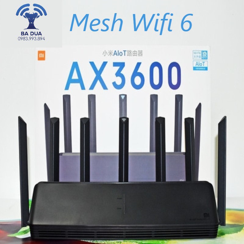 Bộ định tuyến Xiaomi Router Wifi 6 AX9000, dành game thủ, ba băng tần kết nối 1000 thiết bị/ROUTER WIFI6 AIOT AX6000