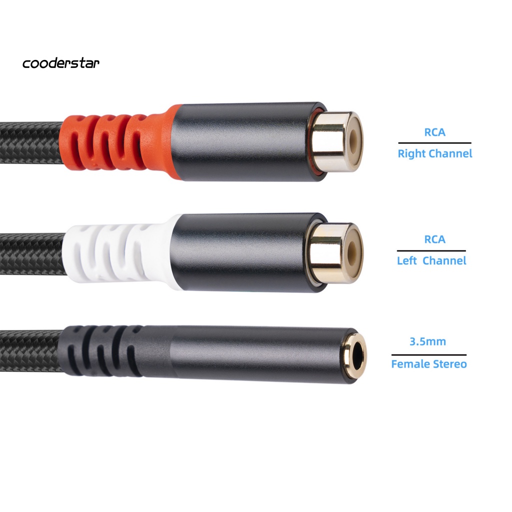 Cáp Chuyển Đổi Âm Thanh 3.5mm Female Sang 2 RCA 2 Trong 1