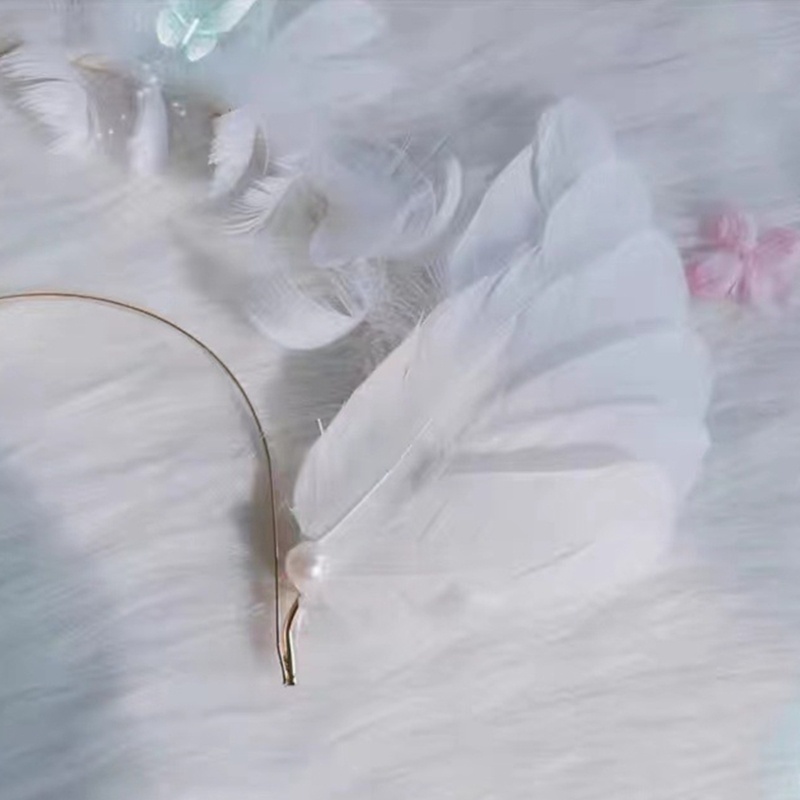 Băng Đô Hình Cánh Thiên Thần Đính Lông Vũ Hóa Trang Halloween Cho Nữ