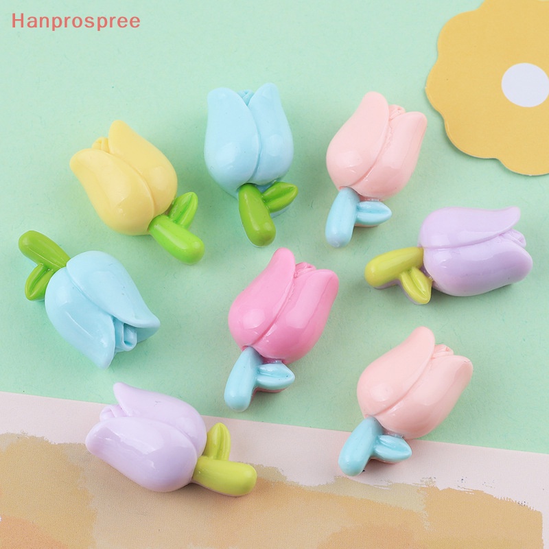 Bộ 10 Cái Cài Tóc Hình Hoa Tulip Chất Liệu Resin Dễ Thương DIY