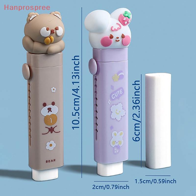 1 Bộ Gôm Tẩy Bút Chì Dạng Đẩy Họa Tiết Hoạt Hình Dễ Thương Có Thể Thay Thế Cho Học Sinh / Văn Phòng