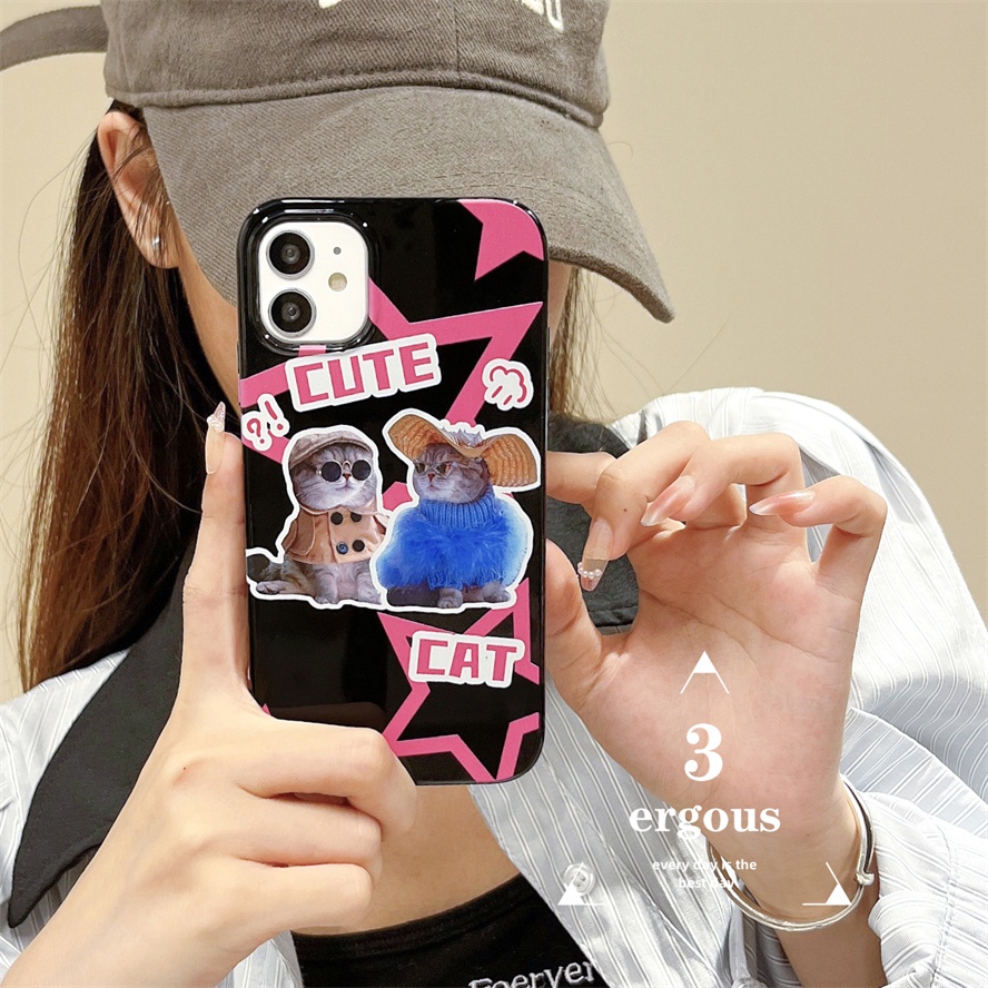 Ốp Điện Thoại TPU Mềm Bóng In Hình Mèo Cho IPhone 14 13 12 11 Pro Max SE2020 X XR Xs Max 7 8 6 6s Plus