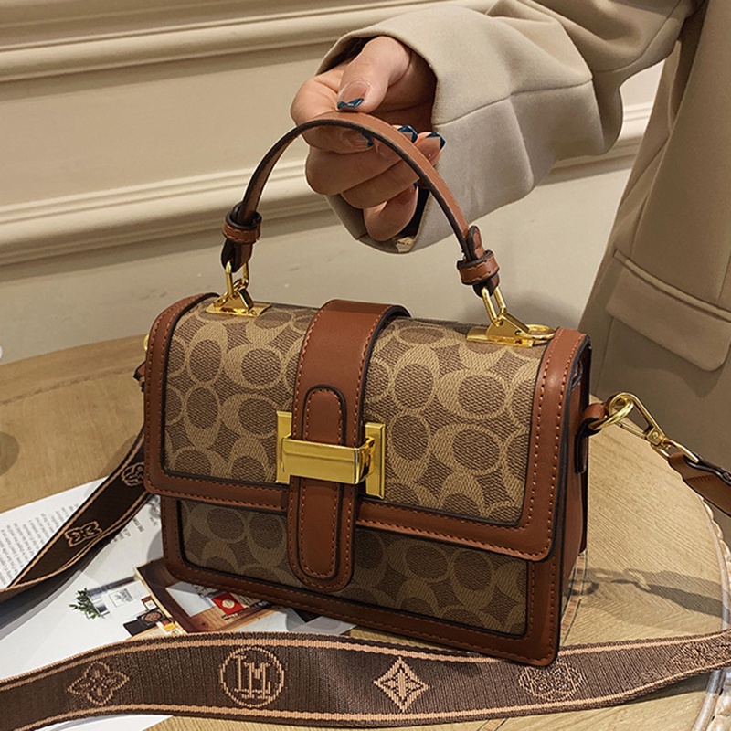 Túi Đeo Chéo Hình Vuông Cỡ Nhỏ Màu Sắc retro Thời Trang Cho Nữ