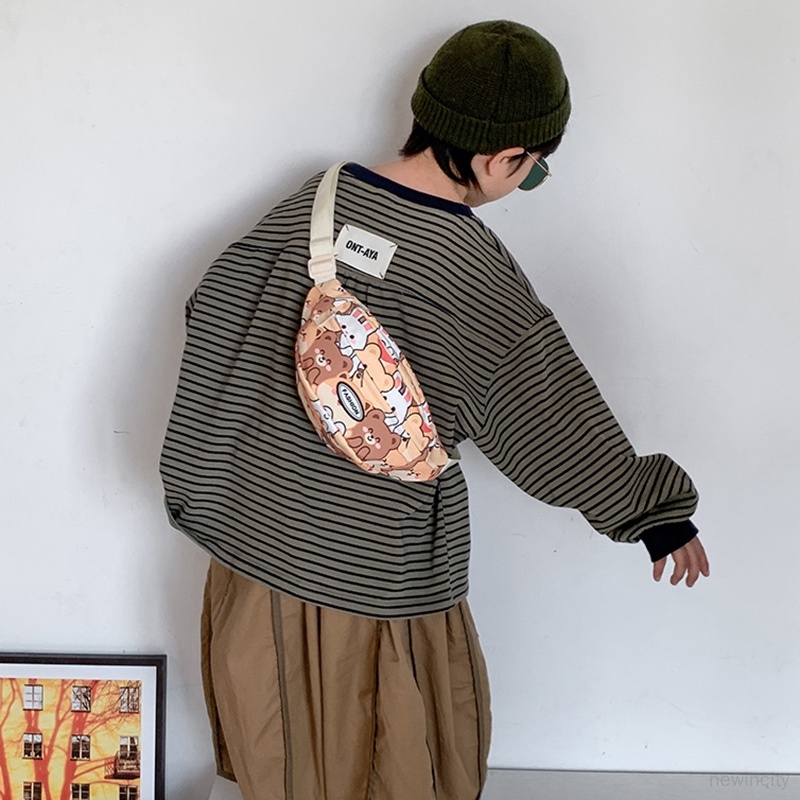 Túi Thể Thao Đeo Chéo Ngực / Hông Kiểu Hoạt Hình Nhật Hàn Dễ Thương Cho Bé