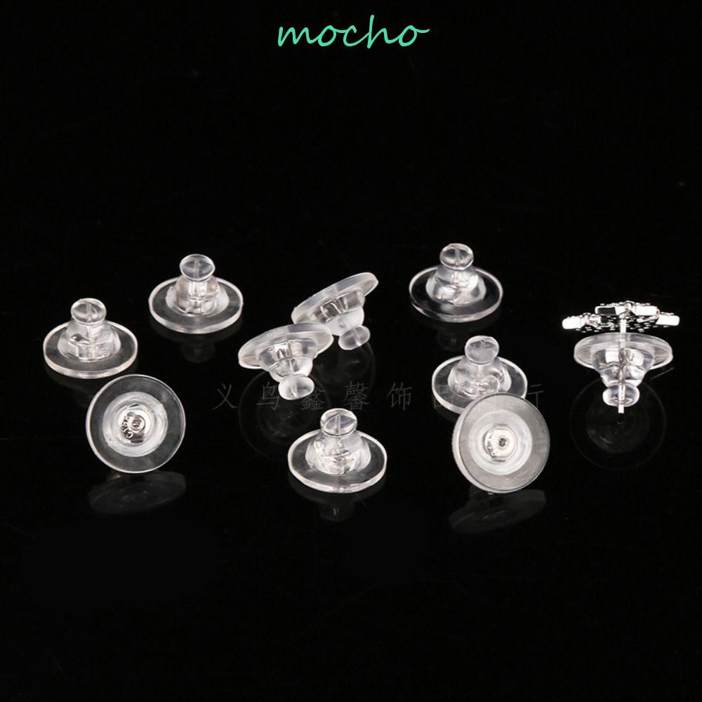 Mocho Nút Chặn Bông Tai Hình Trụ Bằng Silicon Trong Suốt DIY