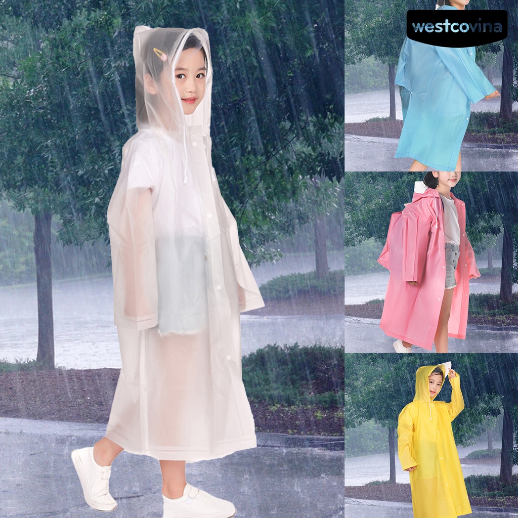 [COD]☁Áo Mưa Bằng EVA Thân Thiện Với Môi Trường Chống Nước Có Mũ Trùm Cho Bé