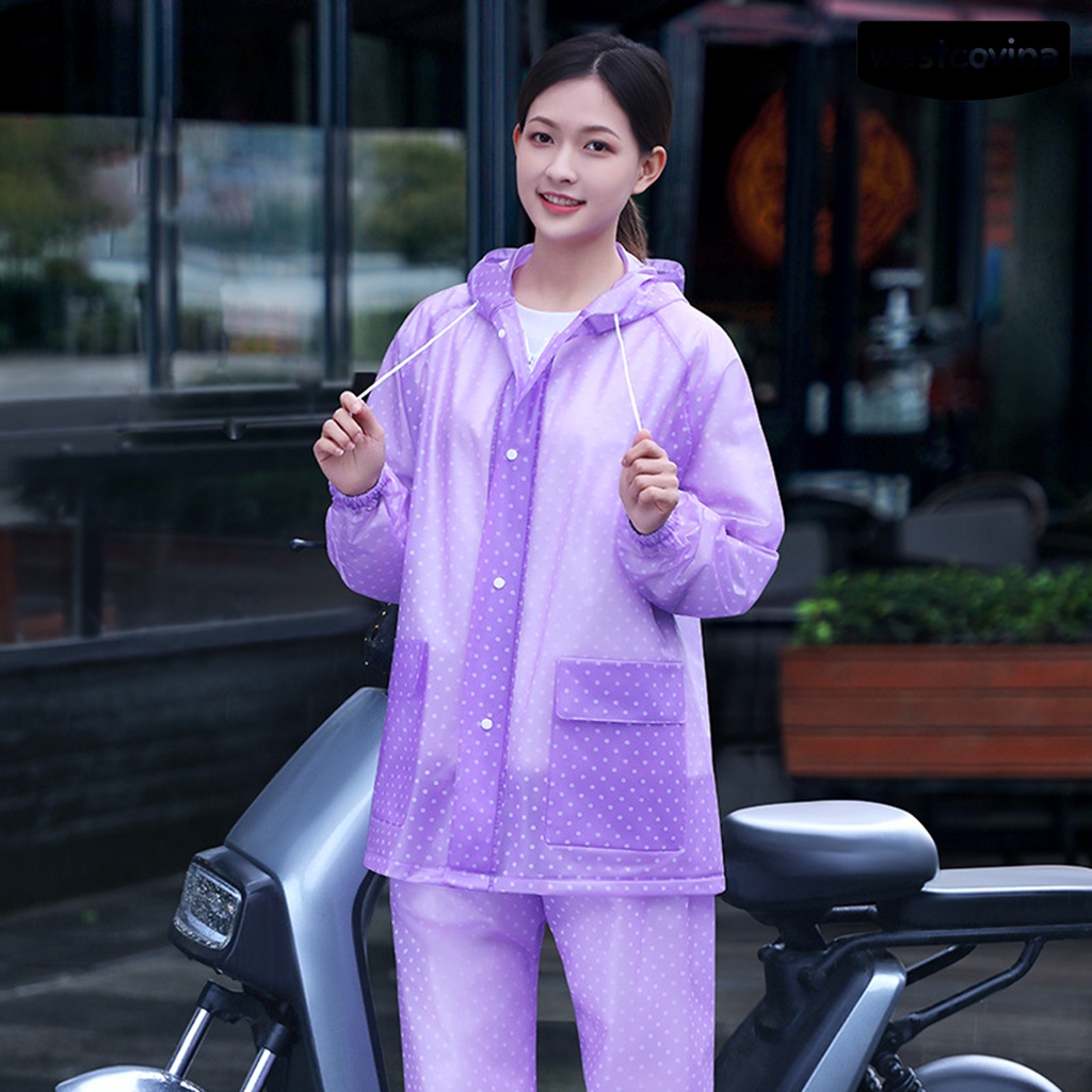 [COD]☁1 Bộ Áo Mưa Dày Dặn Có Nón Trùm Và Túi Che Mặt Tháo Rời Được Dành Cho Hoạt Động Ngoài Trời