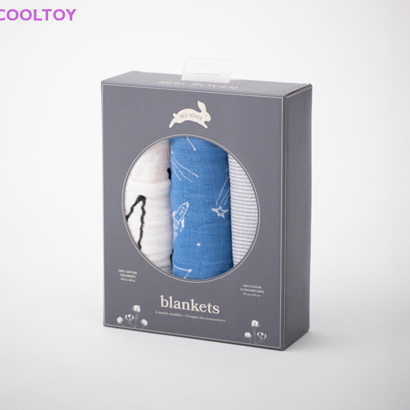 Cooltoy Set 3 Chăn Cotton Họa Tiết Mặt Trời Mặt Trăng Ngôi Sao Muslin Dành Cho Bé Sơ Sinh Hàng Mới Sinh Sản Phẩm Bán Chạy