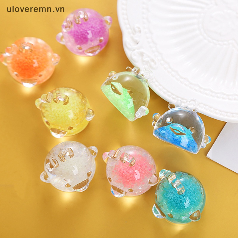 Móc Khóa Hình Gà Con Hoạt Hình Bằng Nhựa Resin Phát Sáng DIY