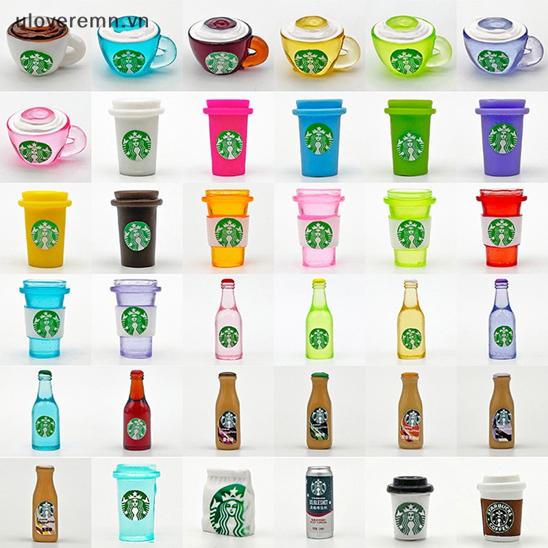 Uloveremn Set 5 Ly Cà Phê Mini Trang Trí Phong Cảnh Nhà Búp Bê