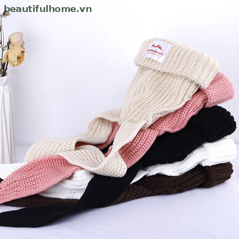 Mũ Len Beanie Dệt Kim Đính Tai Thỏ Tai Dài Dễ Thương Cho Nam Và Nữ