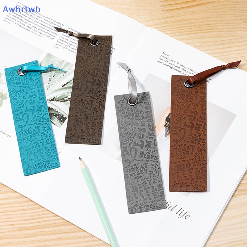 Awhrtwb Thẻ Đánh Dấu Trang Sách Bằng Da Thật In Chữ Tiếng Anh Cầm Tay Dùng Làm Quà Tặng Giáo Viên