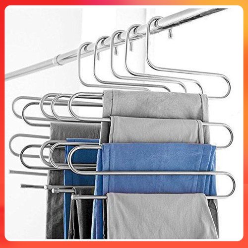 Móc Treo Quần Áo, Treo Khăn Đa Năng 5 Tầng Mẫu Inox Sáng Bóng
