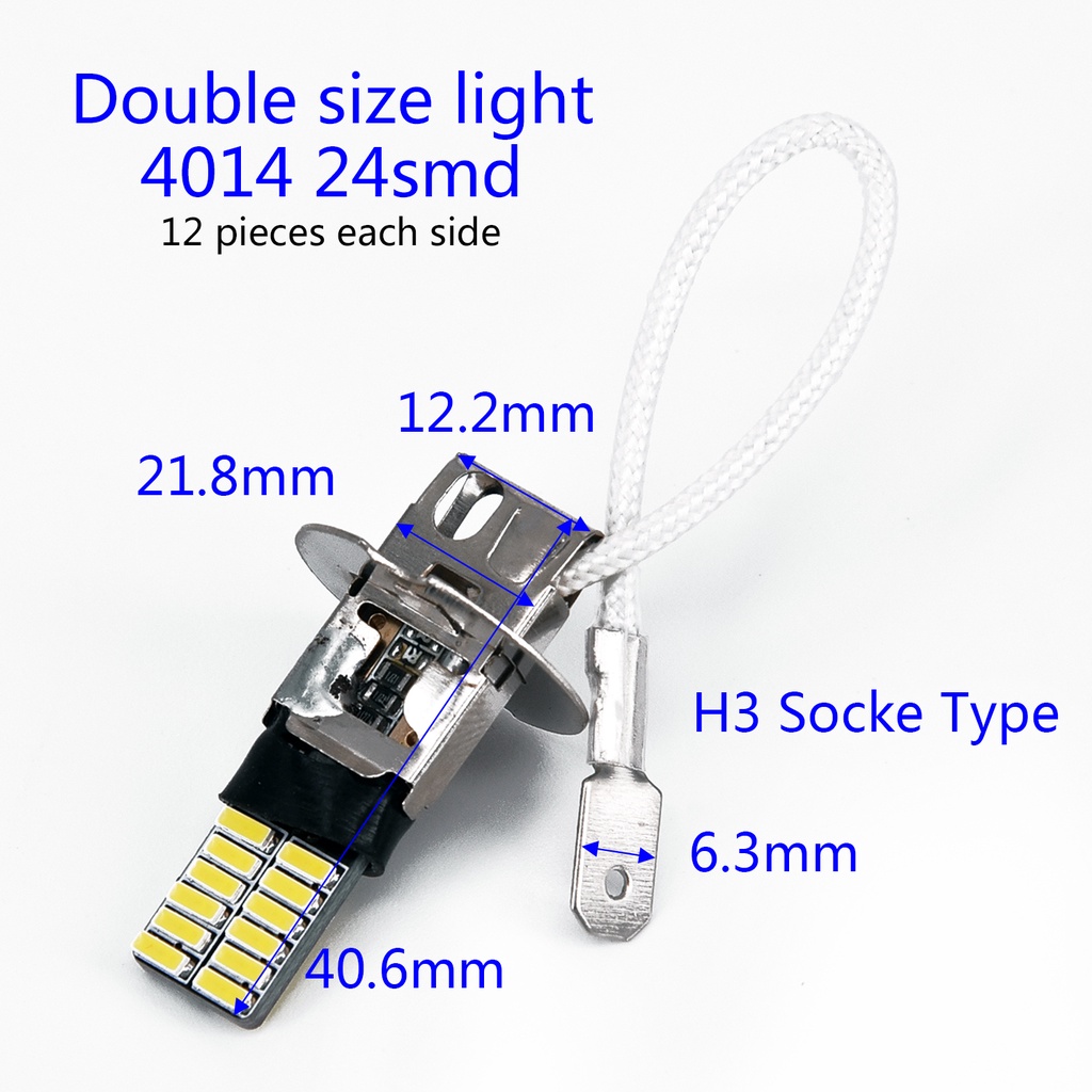 Đèn Pha ChốNg Sương Mù H3 DRL LED 4014 24-SMD Cho Xe Hơi