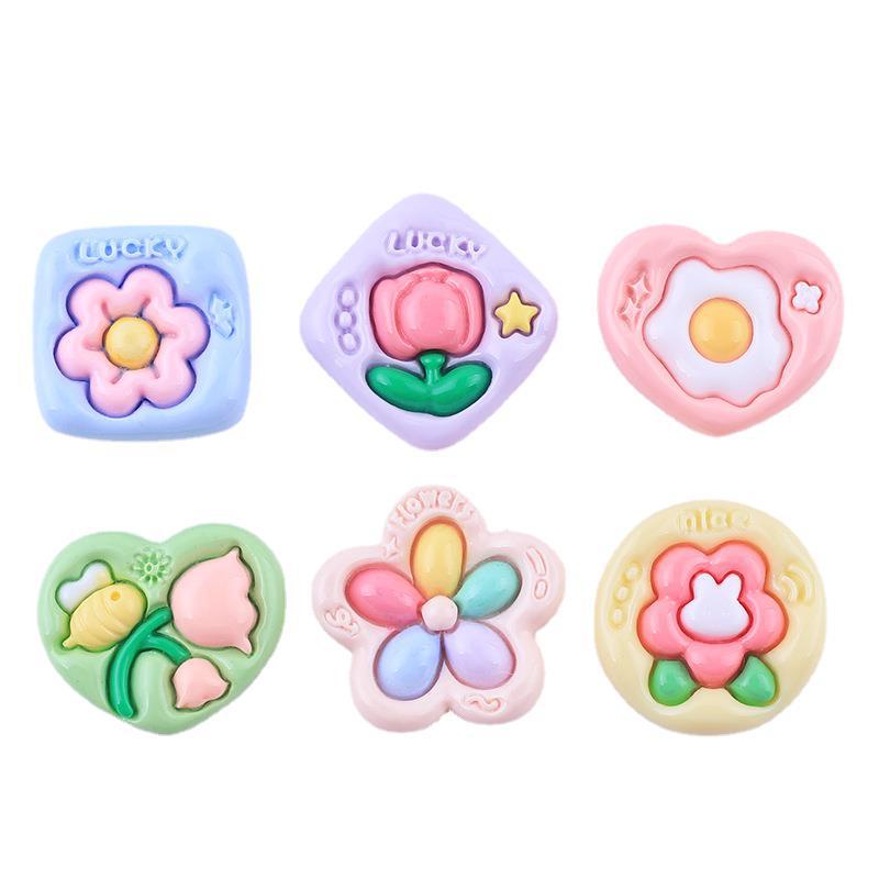 Bộ 10 Huy Hiệu Cài Áo Hình Hoa 3D Bằng Nhựa Resin Diy