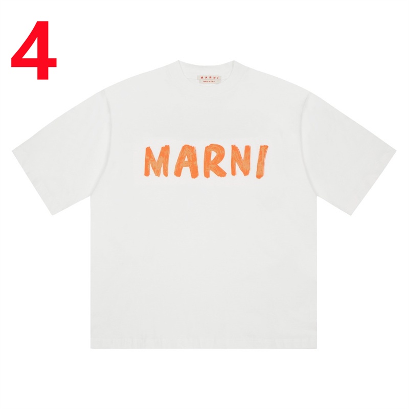 Áo Thun Cotton Tay Ngắn Plus Size In Chữ MARNI Cổ Điển Cho Nam Nữ