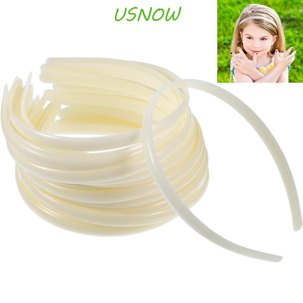 Set 10 Băng Đô Cài Tóc Bằng Nhựa Màu Trắng Thời Trang