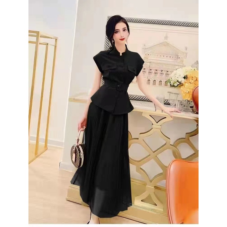 Set Áo Váy Lưới Không Tay Thời Trang Mùa Hè Cho Nữ