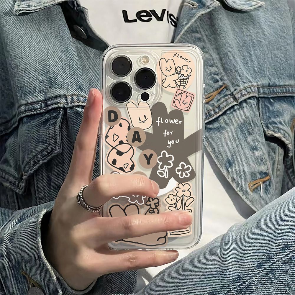 ✅Ốp Điện Thoại Mềm Chống Sốc In Chữ Tiếng Anh Và Thỏ 11136In14Pro Cho iPhone12plus78 max