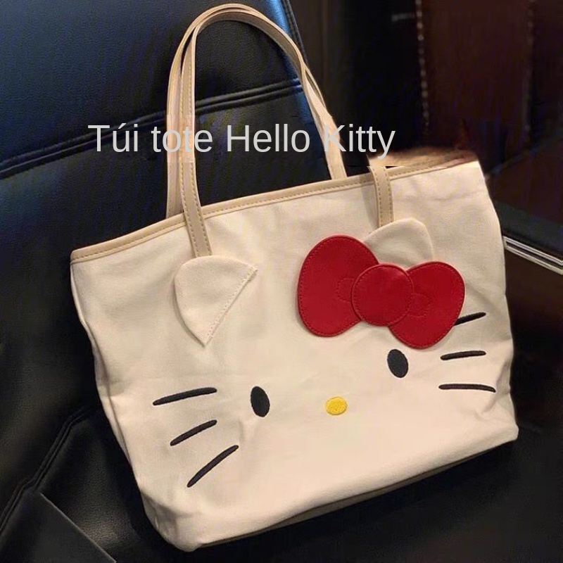 Túi vải Cỡ Lớn In Hình hello kitty Mới