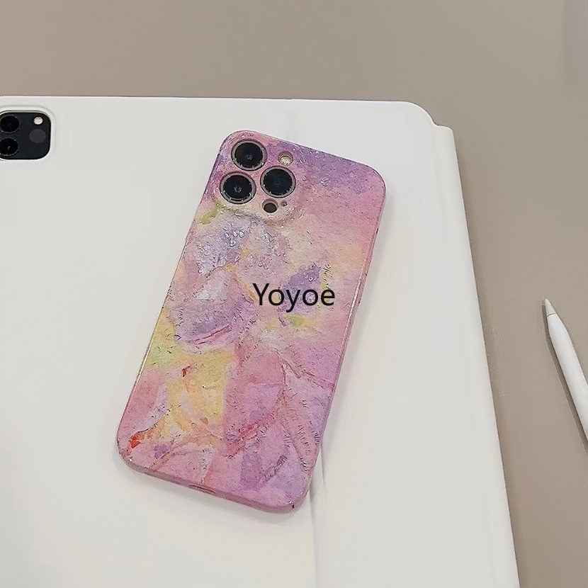 Ốp Điện Thoại Silicone Mềm Chống Sốc Tranh Sơn Dầu Cho iPhone 14plus X XR XS 11 12 13 14 Pro Max SE 7 8 Plus