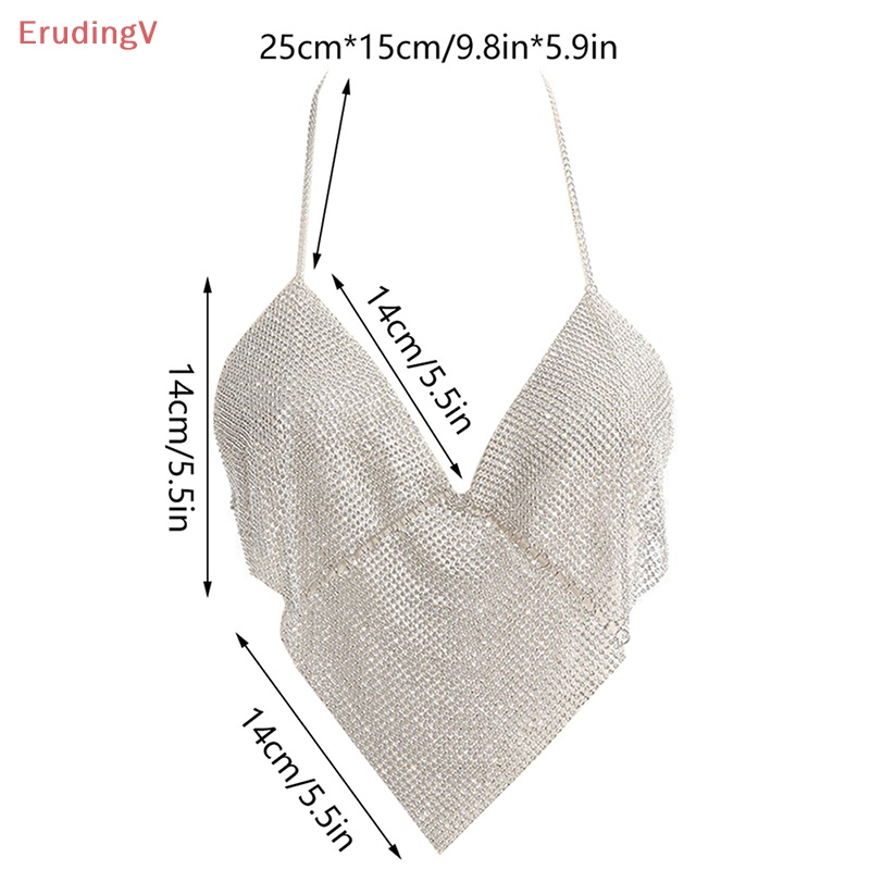 [ErudingV] Áo Croptop Đính Đá Hở Lưng y2k Dây Xích Đeo Cơ Thể Đi Tiệc Tùng Cho Nữ [Mới]