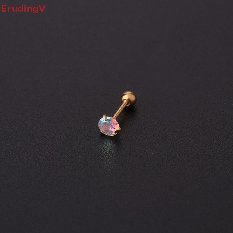 1 Khuyên Tai Dạng Xoắn Ốc Đính Đá Zircon Nhiều Màu Cho Nữ