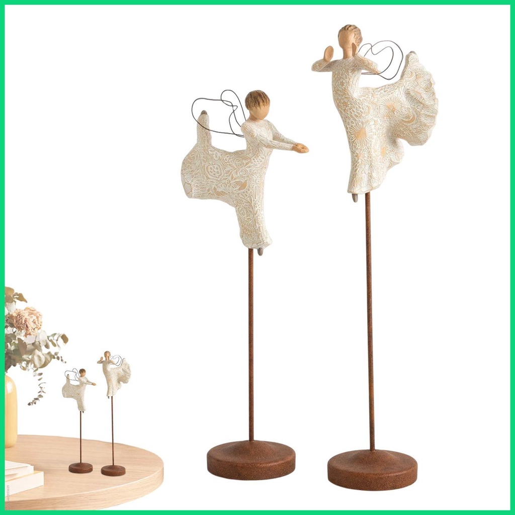 Set 2 Tượng Thiên Thần Manger Bằng Nhựa Resin Để Bàn Trang Trí Giáng Sinh