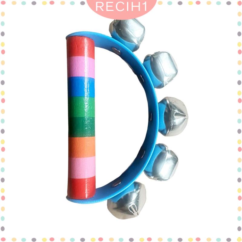 Trống Lục Lạc Bằng Gỗ Tay Cầm Bằng Kim Loại Dành Cho Gia Đình