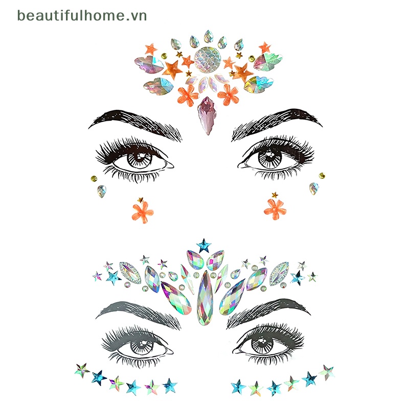 Đá Quý Tự Dính Trang Trí Mặt / Tiệc Tùng Đính Đá Mardi Gras