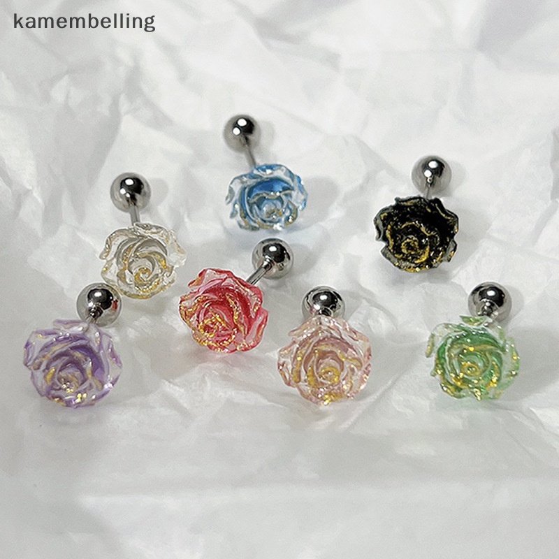 1 Đôi Khuyên Tai Hình Xoắn Ốc Đính Hoa Nhiều Màu Thời Trang Cho Nữ