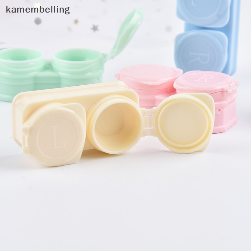 Kamembelling Hộp Đựng Kính Áp Tròng Kèm Nhíp Màu Macaron Phong Cách Đơn Giản Nhỏ Gọn Tiện Dụng Mang Theo Du Lịch Cho Nữ