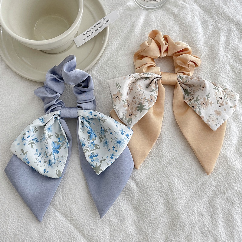 Dây Cột Tóc Bản Lớn In Họa Tiết Hoa Thời Trang Xinh Xắn Cho Nữ