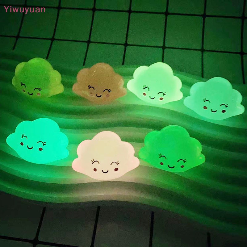 < Yiwuyuan > Đồ Chơi Trang Trí Tiểu Cảnh Ba Chiều Bằng Nhựa Resin Mini Phát Quang Hình Trăng Sao Đám Mây Gắn Xe Hơi DIY