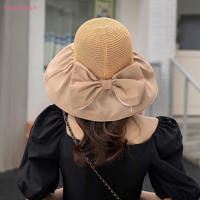 Mũ Vành Rộng Mềm Mại Chống Tia UV Màu Trơn Thời Trang Đi Biển Mùa Hè Mới