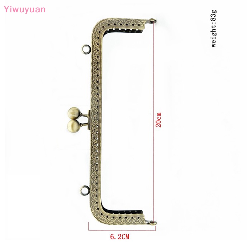 1 Khung Kẹp Khóa Túi Xách Hình Vuông Bằng Kim Loại Bóng Bạc DIY Mới