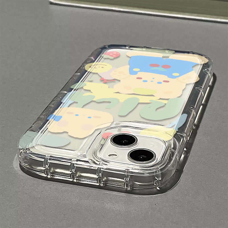 Ốp Điện Thoại Silicon TPU Mềm Trong Suốt Chống Sốc In Hình Gấu Cho IPhone 14 13 11 12 Pro XS Max X XR 7 + 8 Plus