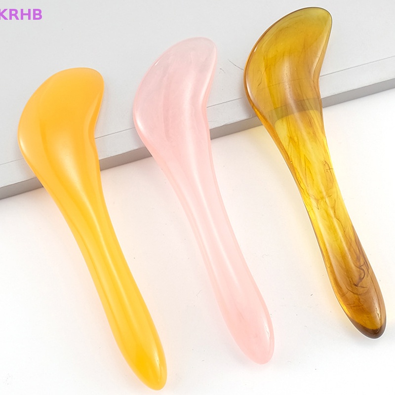 1 Đá Gua Sha Mát Xa Da Mặt Bằng Nhựa Resin Tự Nhiên