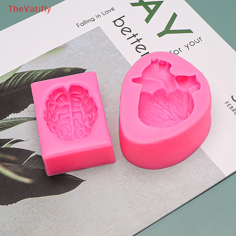 1 Khuôn Làm Bánh Bằng Silicone Hình Trái Tim Bộ Não DIY