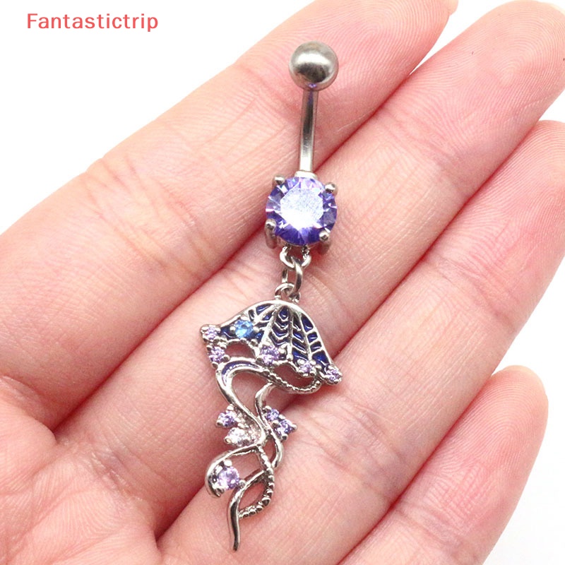 [Fantastictrip] Khuyên Rốn Bằng Thép Không Gỉ Hình Sứa Giấc Mơ Lấp Lánh Thời Trang Đẹp Mắt Mới