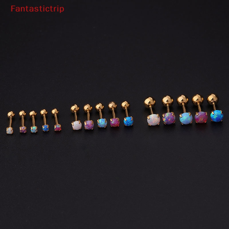 1 Khuyên Tai Dạng Xoắn Ốc Đính Đá Opal Nhiều Màu Mới Cho Nữ