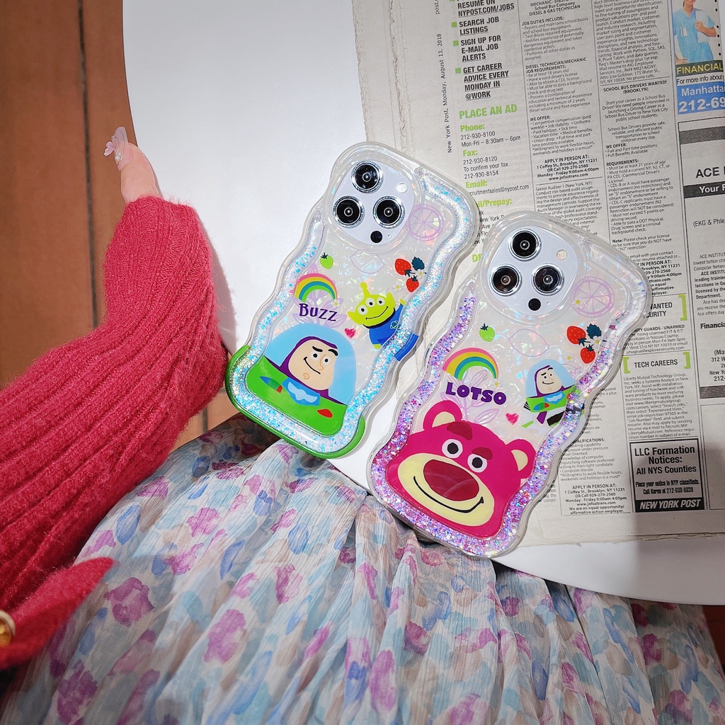 Ốp Điện Thoại TPU Mềm Trong Suốt Phối Kim Tuyến Nước Hình Buzz Lightyear Cho iPhone 12 13 14 Pro Max