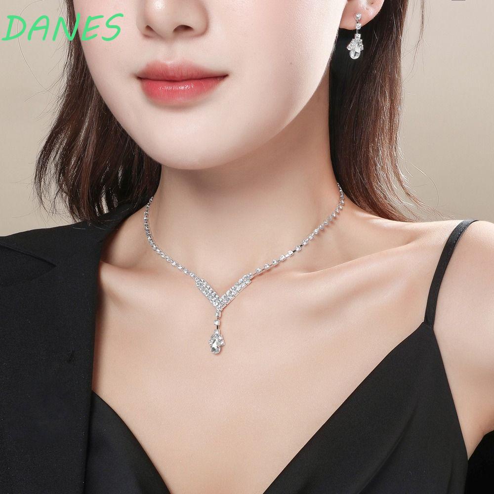 Bộ Khuyên Tai Hợp Kim Dáng Dài Phong Cách Vintage Thanh Lịch Cho Cô Dâu