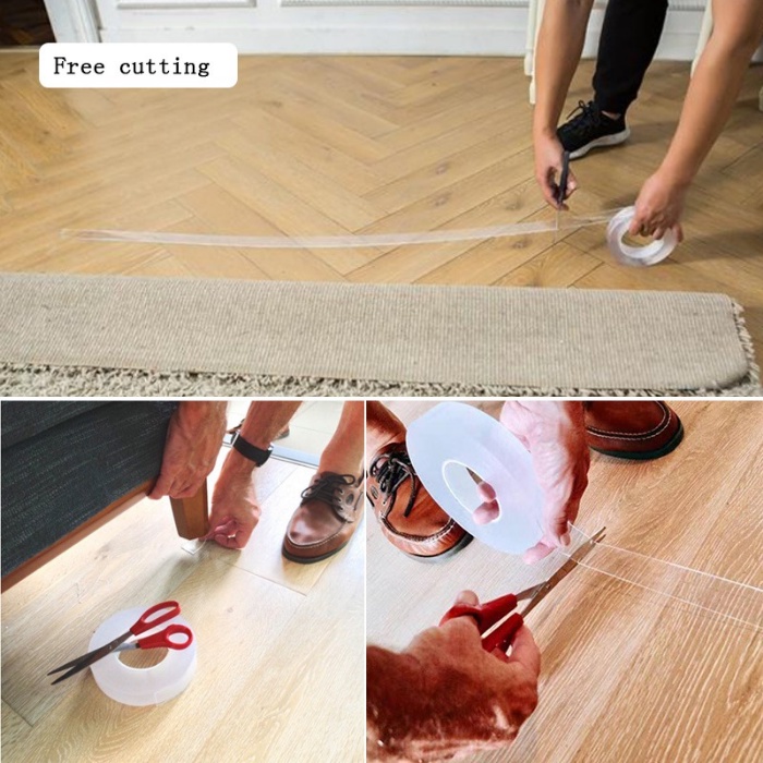 Cuộn Băng Keo Hai Mặt Nano Trong Suốt Chống Nước Chịu Nhiệt Độ Cao Không Để Lại Dấu Vết Trang Trí Nhà Tắm