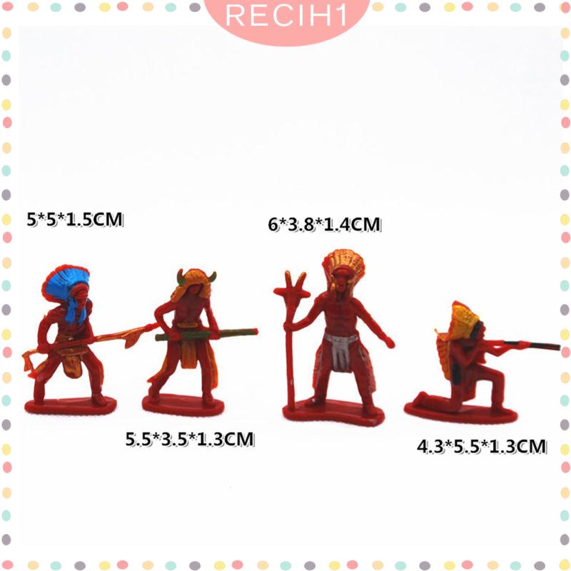 Bộ 4 Mô Hình Cao Bồi Dùng Trang Trí Tiểu Cảnh