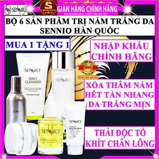 Bộ 6 Sản phẩm xóa thâm nám tàn nhang đồi mồi dưỡng trắng da hàn quốc chính hãng Sennio combo kem dưỡng da mặt nám xịn